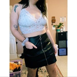 Faux leather skort